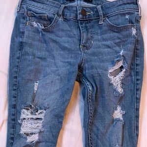 Hollister ripped skinny jeans